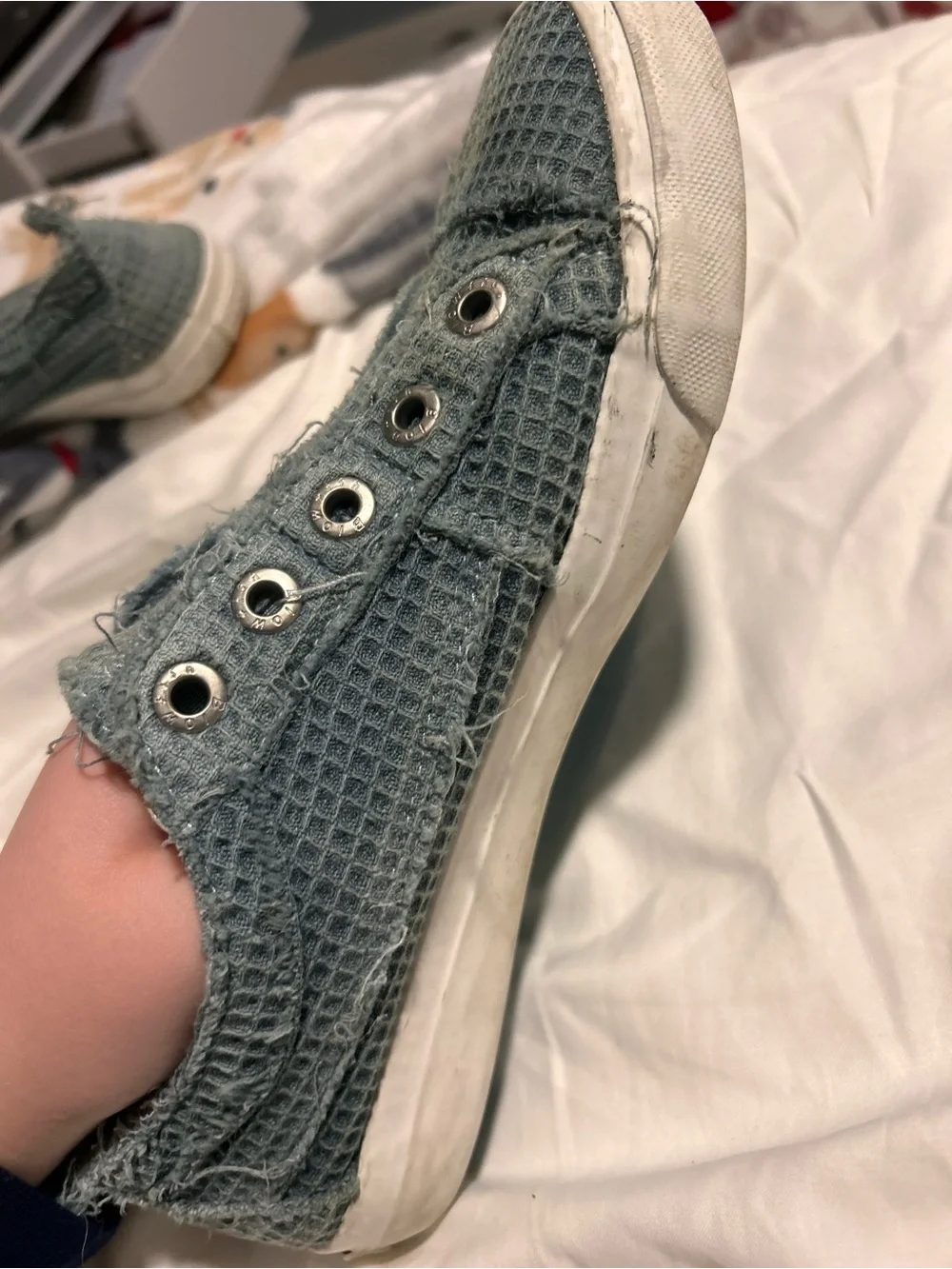 Cute blue blowfish shoes